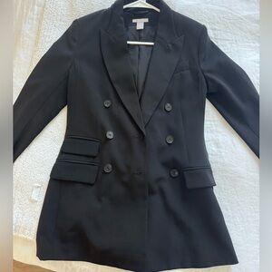 H&M BLACK DOUBLE BREASTED BLAZER